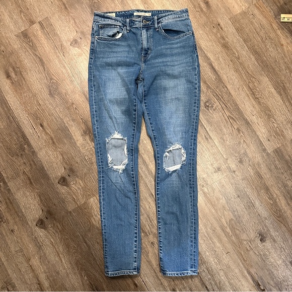Levis 721 High Rise Skinny Distressed Jeans Size 28 - Picture 3 of 4
